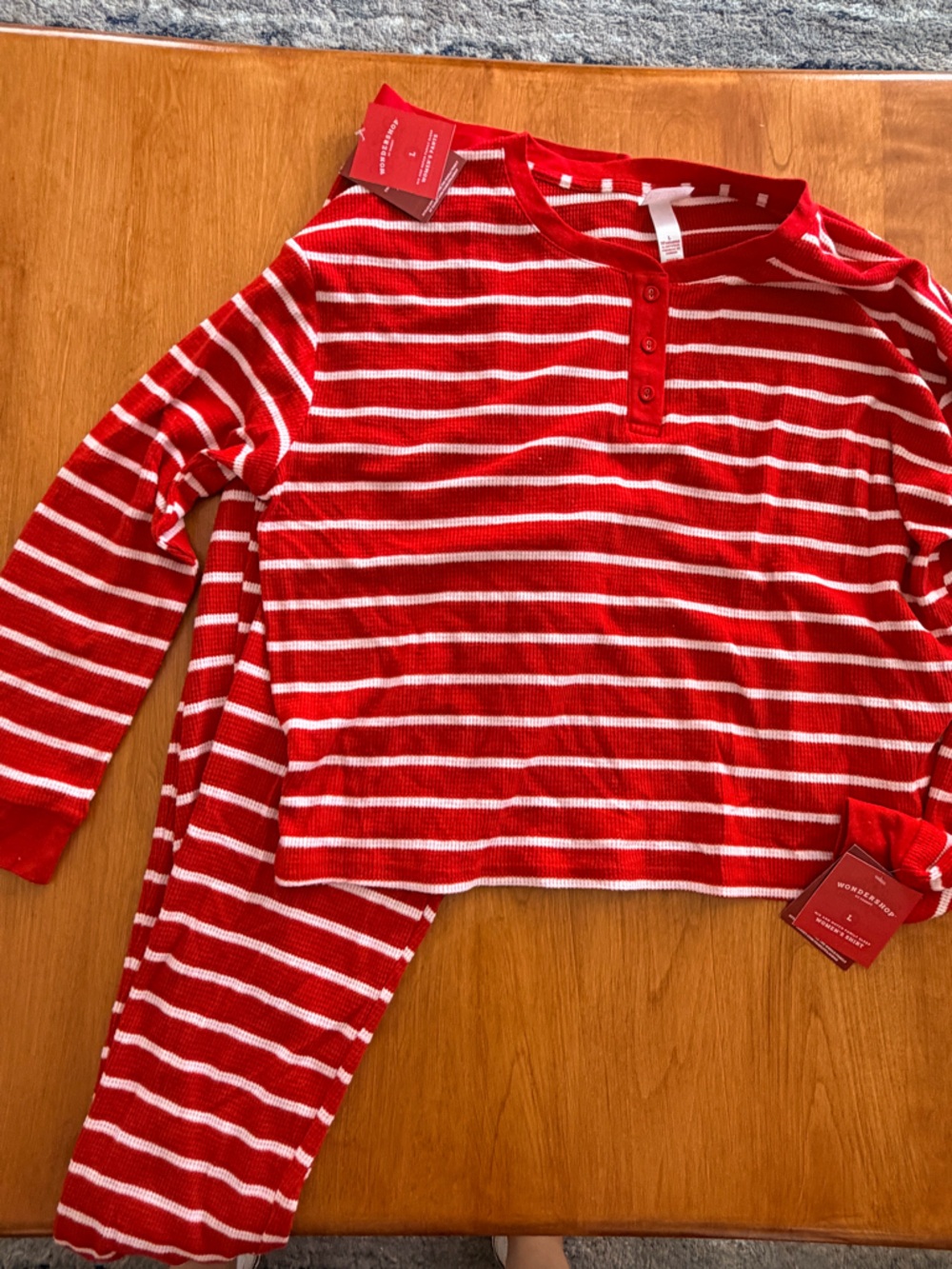 Wondershop Red and White Striped Women's Pajama Set